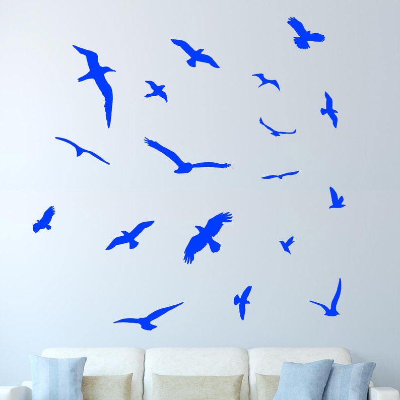 VWAQ Flock of Birds Wall Sticker - Boys Room Vinyl Wall Decals - Peel ...
