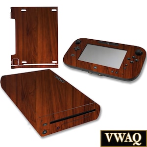 Houten skin sticker Wii U-skin - Nintendo Wii U-sticker sticker console en gamepad Woodgrain skin-skin VWAQ-WGC4