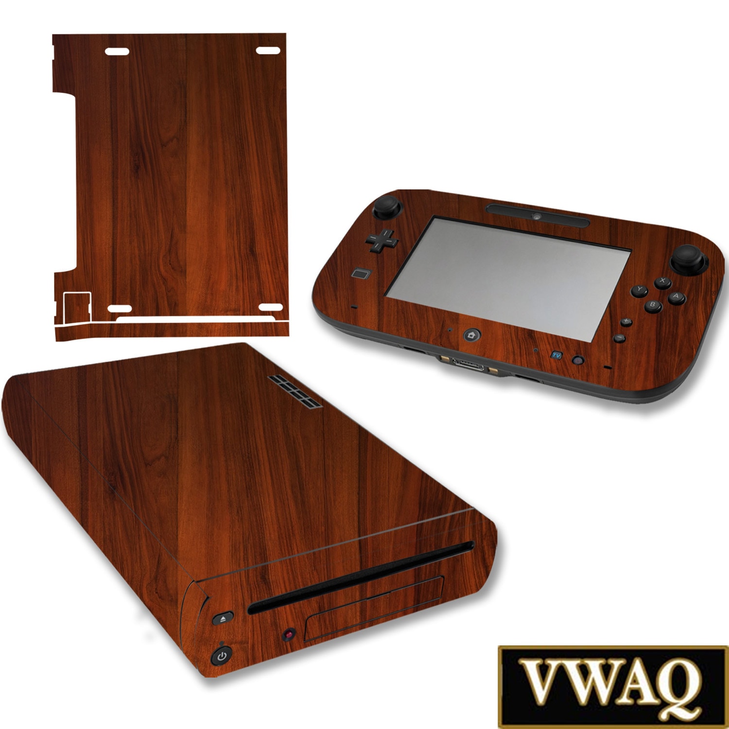 Skinomi TechSkin - Nintendo Wii U Console + GamePad Light Wood