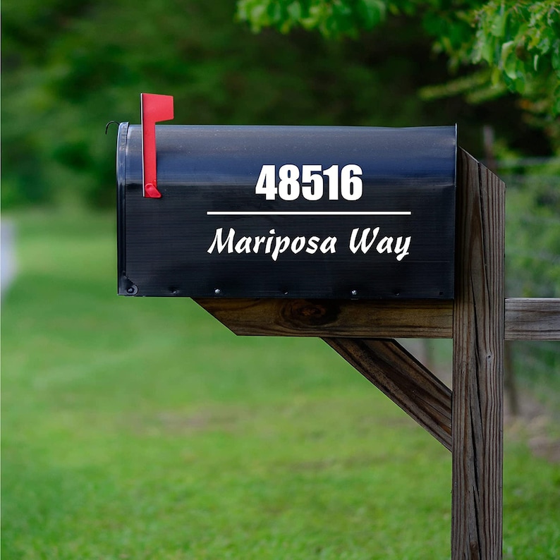 Mailbox Numbers Street Address Vinyl Decal Set of Personalized Etsy