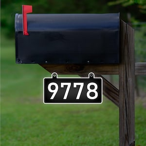 Custom Hanging Reflective Address Sign for Mailbox Aluminum Plaque House Numbers - Double Sided VWAQ - AS5S1