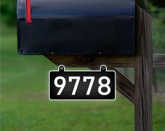 Custom Hanging Reflective Address Sign for Mailbox Aluminum Plaque House Numbers - Double Sided VWAQ - AS5S1