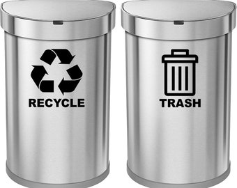 Recycle en prullenbak sticker set van 2 - vinyl recycle sticker voor prullenbak VWAQ - TC3