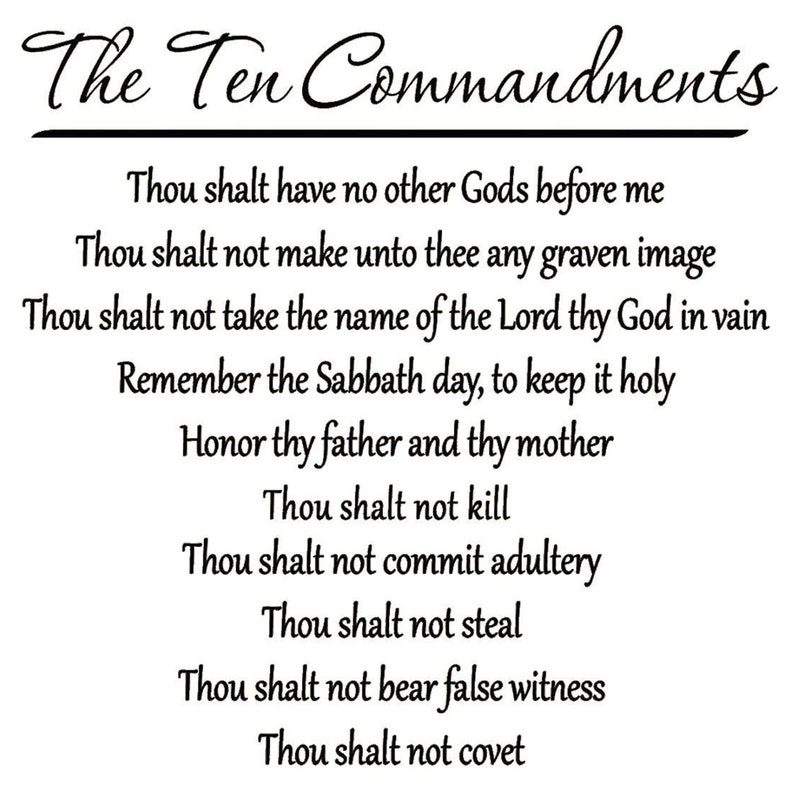 Catholic Ten Commandments Wall Decal – Christian Scripture Vinyl ...