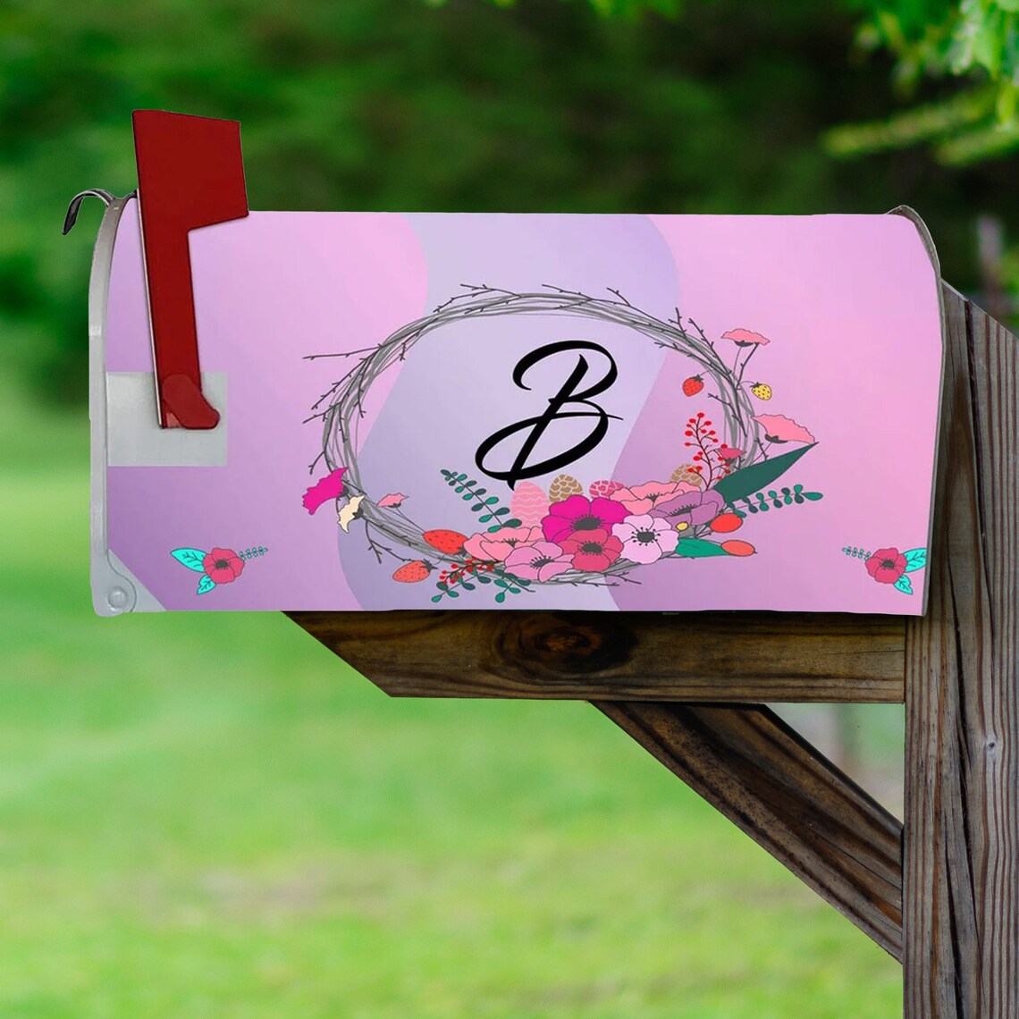 Personalized Monogram Mailbox Covers Flowers Custom Etsy