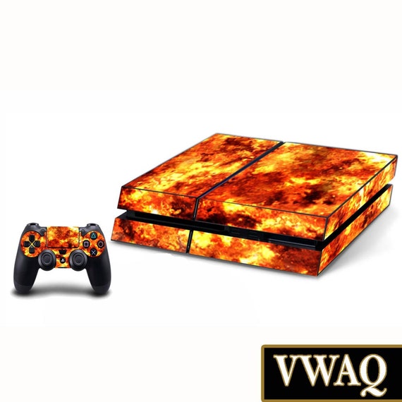 Ps4 Fire Skin Decal For Console And Controller Flame Skin Etsy