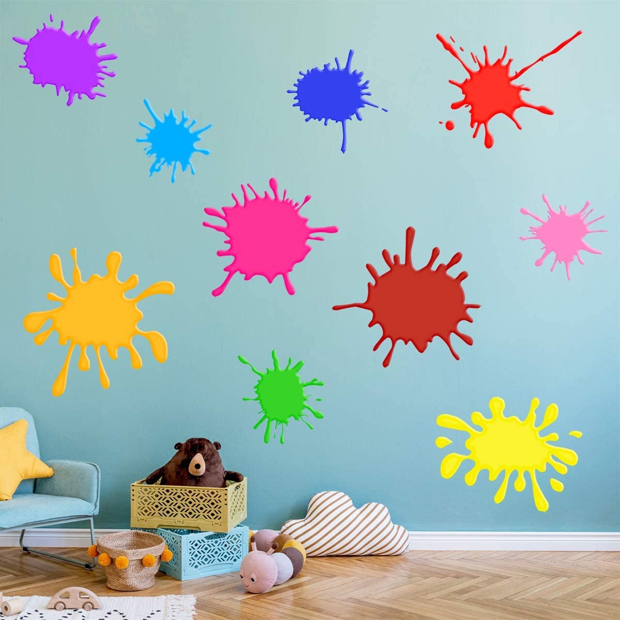 Heldig Multicolor Paint Wall Decal, Splatter and Splotches Wall