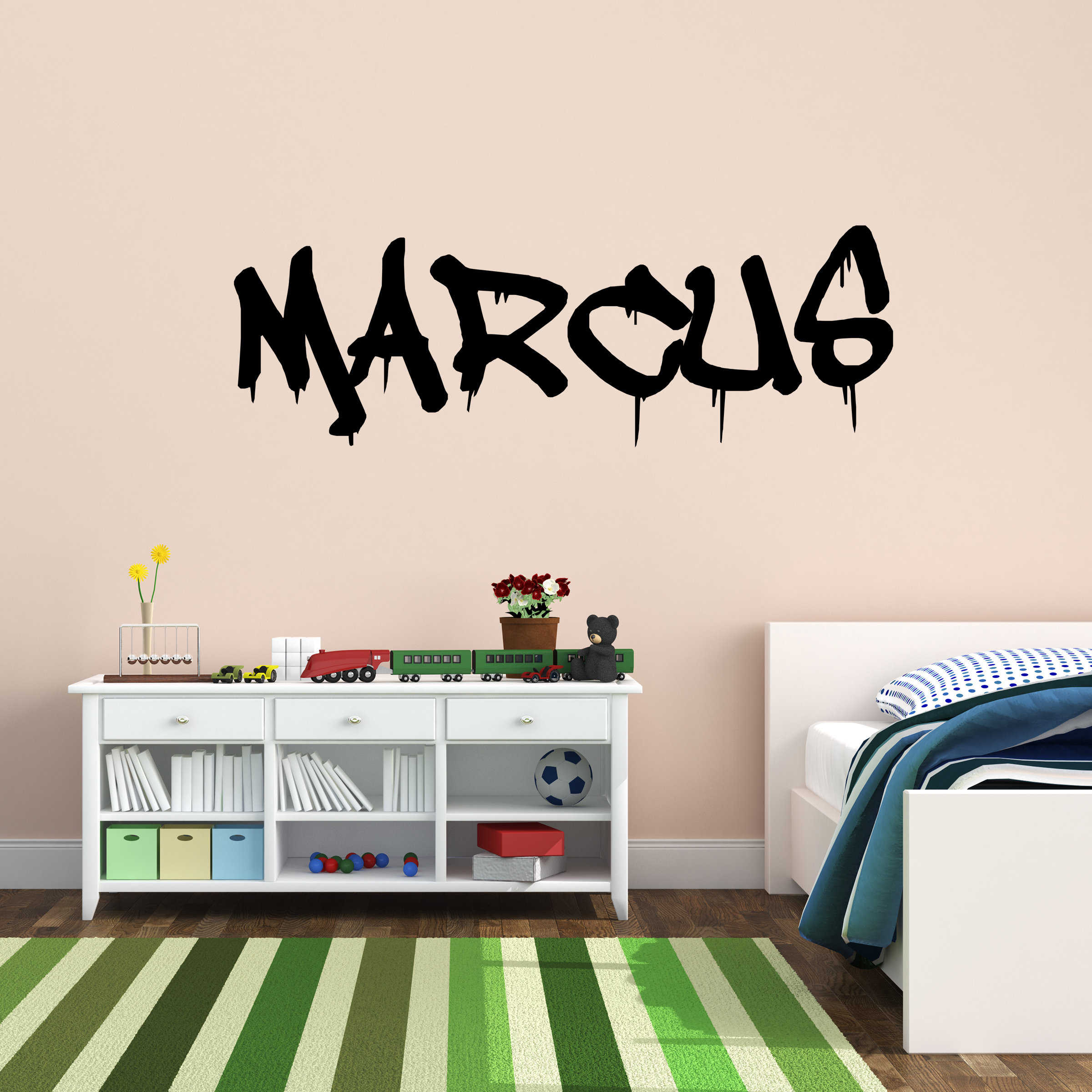 Design graffiti art name with character or logo wall decal