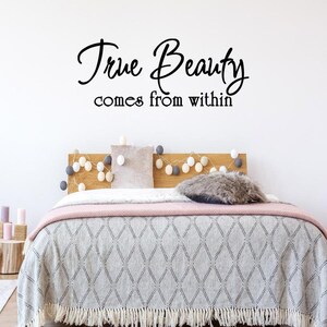 VWAQ True Beauty Comes From Within Vinyl Wall Quote Lettering Decal