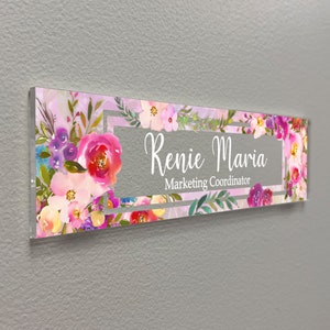 Acrylic Sign, Aesthetic Decor, Office Door Name Plate for Desk or Wall ...