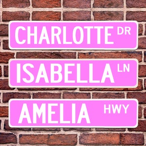 Girls Room Street Sign Custom Name Personalized Gift Decor Funny Signs VWAQ PSS5