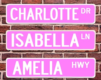 Girls Room Aluminum Street Sign Custom Name Personalized Gift Decor Funny Signs VWAQ ASS5