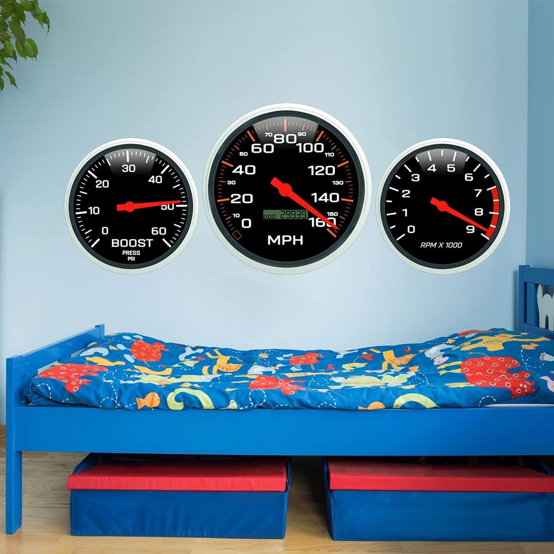 Speedometer Wall Decal Racing Car Speedometer Tachometer - Etsy