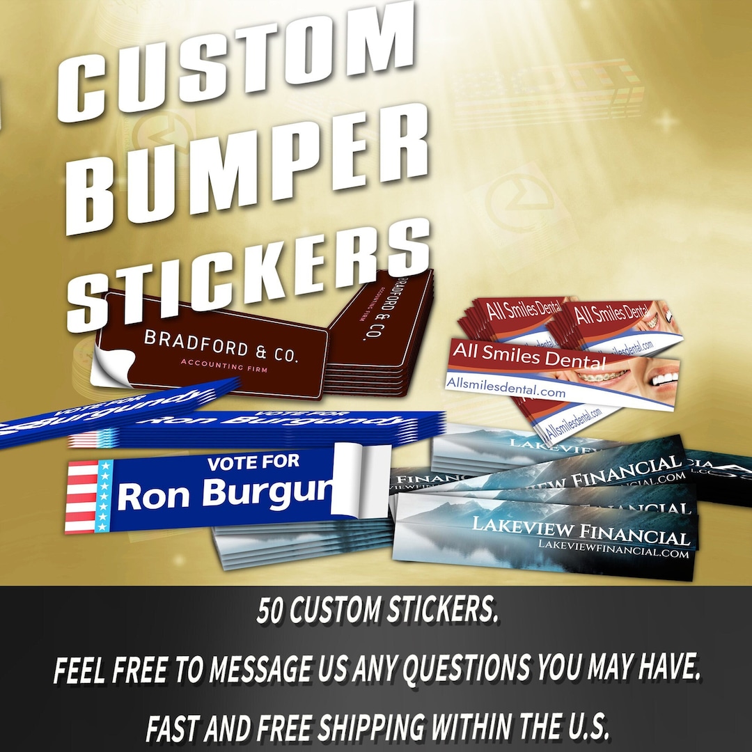 Custom Logo Stickers Bumper Sticker Business Decal VWAQ Etsy
