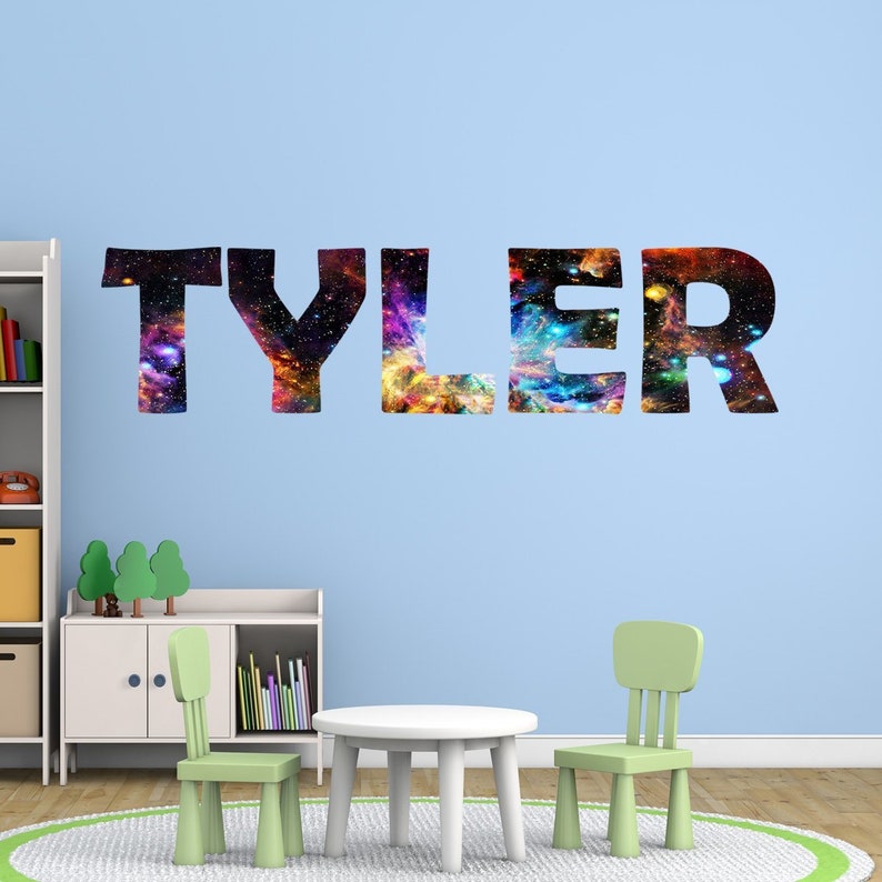 custom name wall decal galaxy wall art personalized name wall | etsy