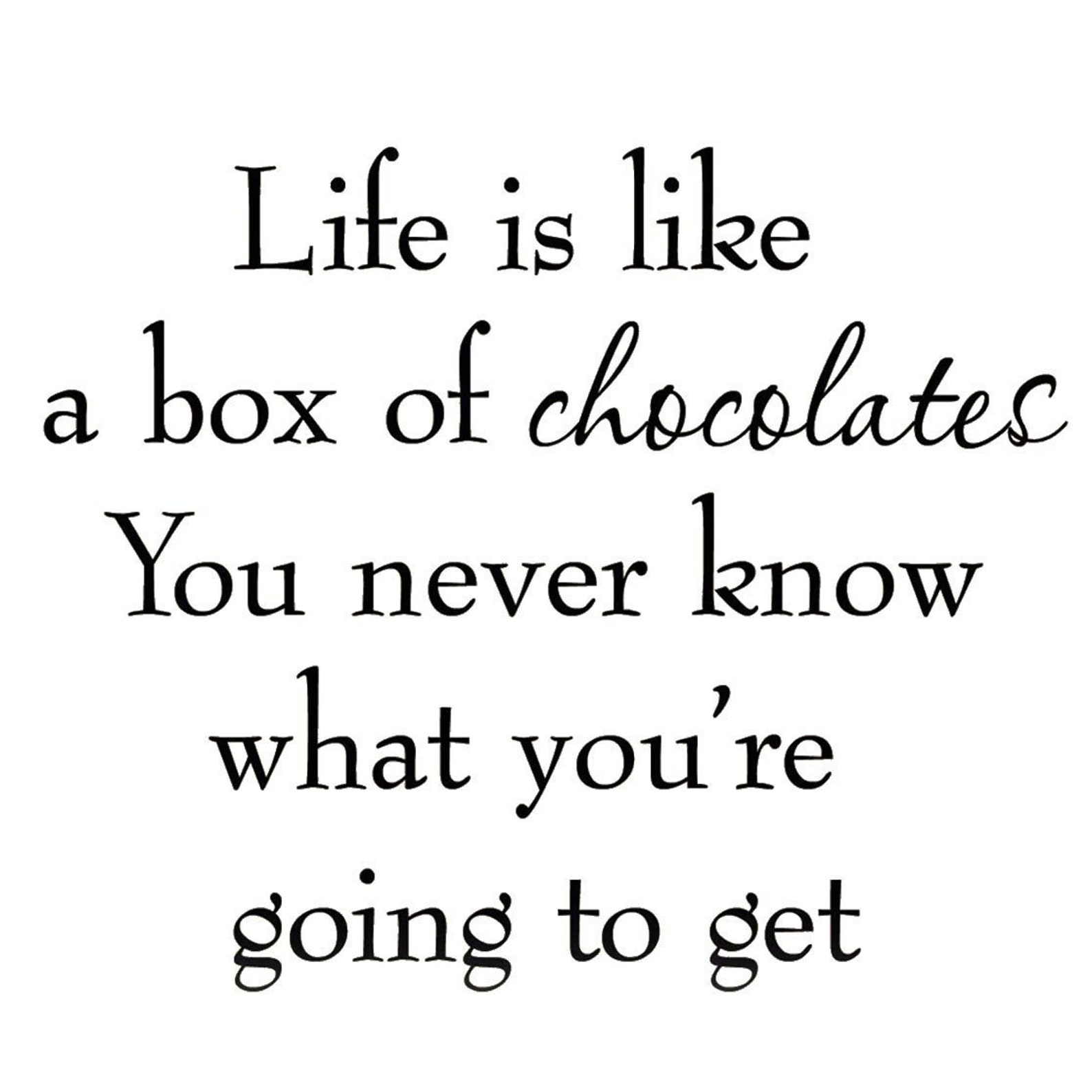 Life is Like a Box of Chocolates You Never Know What Etsy