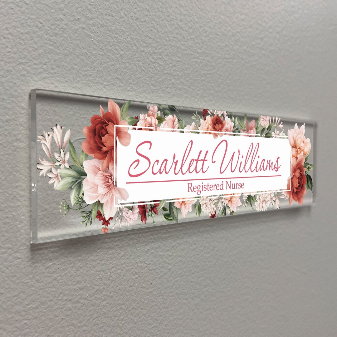 Office Door Name Plate, Aesthetic Decor, Acrylic Sign for Desk or Wall ...
