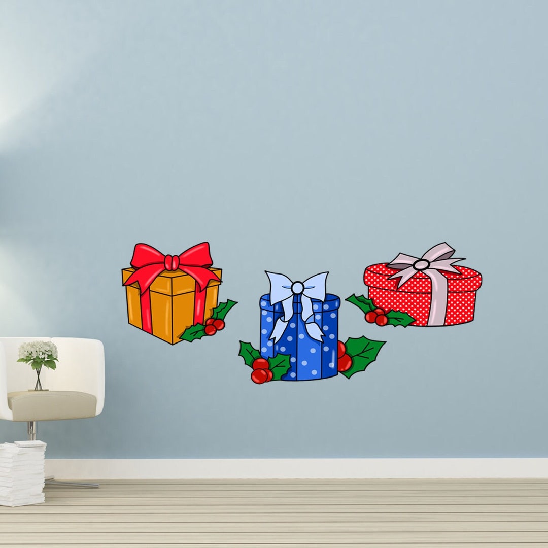 Christmas Gifts Wall Decals Holiday Wall Decor Wall Stickers Peel and
