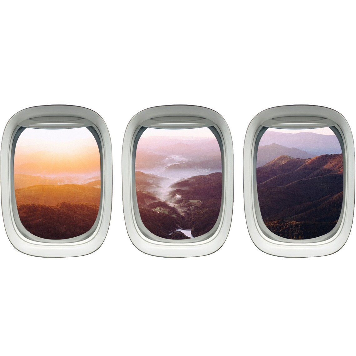Airplane Window Wall Decal Landscape View Plane Porthole Wall Etsy