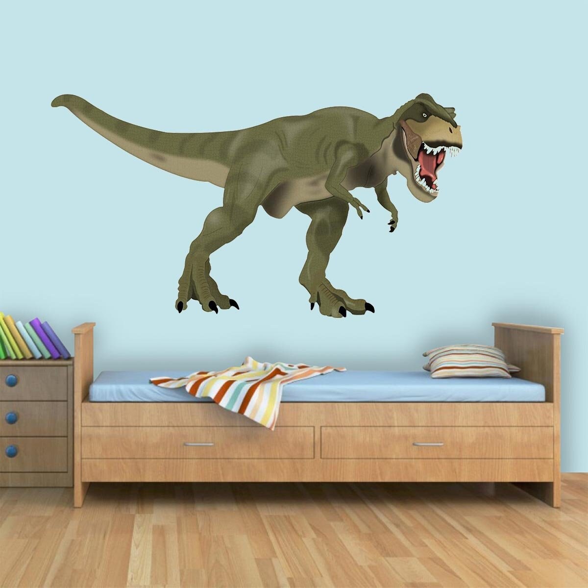 T Rex Dinosaur Looks Life Like PHOTO TEX Removable Cling Wall Decor 