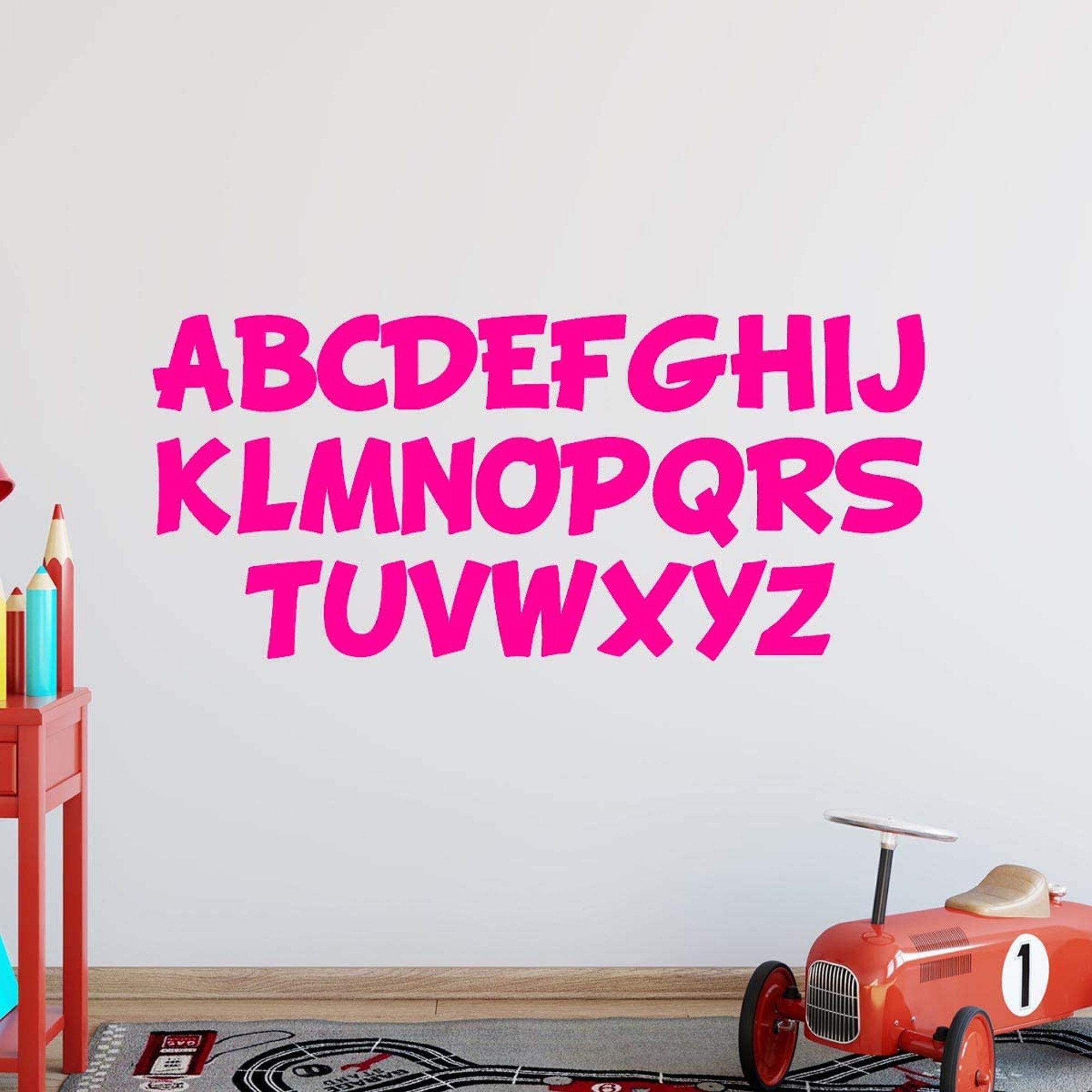 Alphabet Wall Decal, Letter Stickers for Kids, Educational Vinyl ...