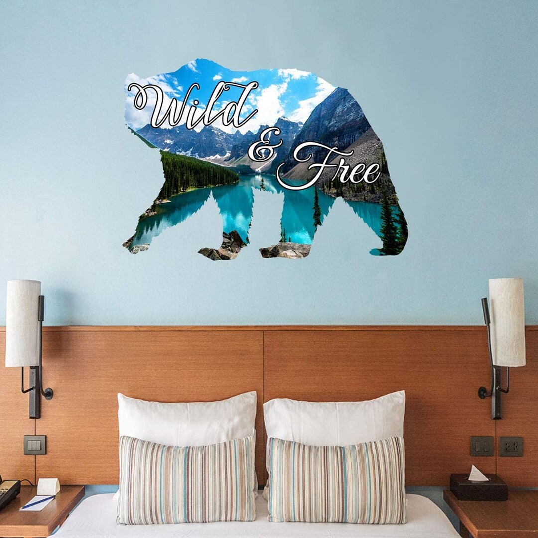 Grizzly Bear Wild and Free Wall Decal Nature Animal Peel and Stick ...