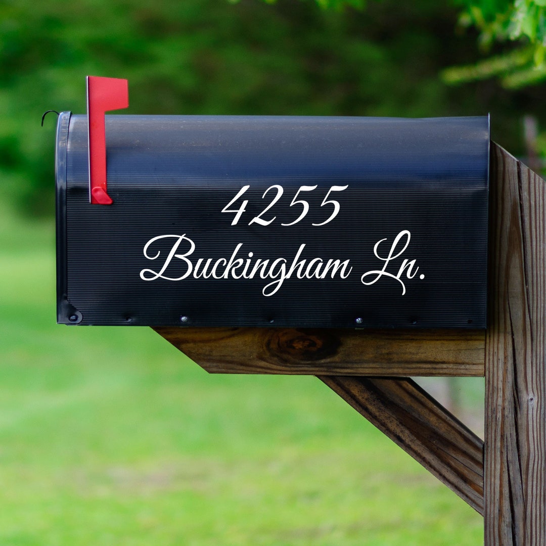 Mailbox Numbers Street Address Vinyl Decal Custom Mailbox Decal Set of