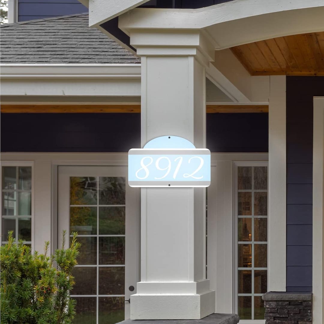 Custom Aluminum Plaque Home Address Numbers Sign - Single Sided and ...