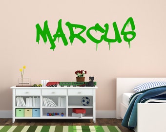 Autocollant Mural Personnalisé Prénom - Style Graffiti/art 3D - Pour Chambre D'enfant