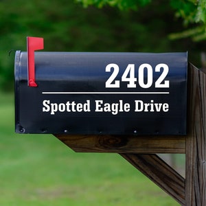 Mailbox Numbers - Modern House Numbers - Street Address Vinyl Decal - Custom Mailbox Decal Set - Mailbox Address Numbers (VWAQ CMB30)