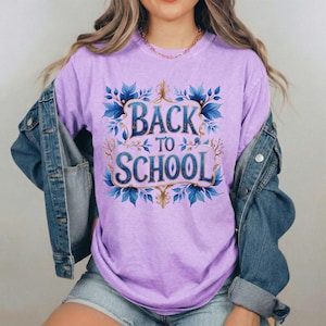 terug naar school-T-shirt, kleurrijk leraarst-shirt, shirt voor schoolbenodigdheden, terug naar school cadeau, cadeau voor leraar, lerarenkleding, inspirerend