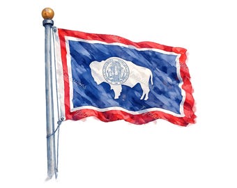 20 Clipart del Wyoming – Set di acquerelli rustici, PNG per album di ritagli, decorazioni murali e progetti digitali, sfondo trasparente, uso commerciale