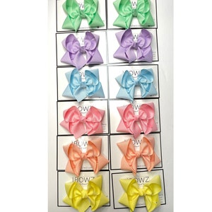 Basic Everyday Bow Bundle - Piggie Infant/Toddler Size ~ Beach bows , Baby bows, Little girl bows, 6 colors- 12 bows