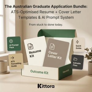 AI-geführter Lebenslauf + Anschreiben Bundle (Australien) | ATS Templates + Prompt System für Graduates | Word, Google Docs & Seiten