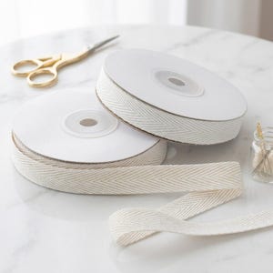 Cinta de algodón en espiga de 1 cm, ribete de sarga para bordes de prendas de vestir y proyectos de costura DIY.