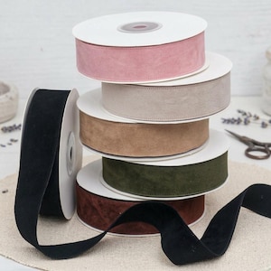 Dubbelzijdige fluwelen lintrand, zachte gevlokte stof voor haarelastiekjes, hoofdbanden