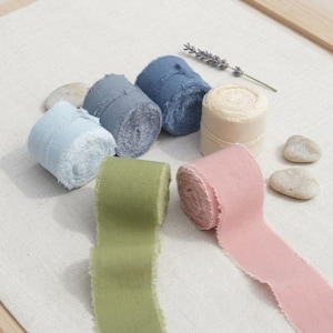 Baumwoll-Leinenband mit ausgefranstem Rand, rustikale Boho-Hochzeitsstraußverpackung und DIY-Geschenkverpackung