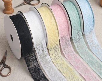 Cinta de encaje floral de 10 yardas con aplique de malla, encaje de costura de estilo vintage para lazos para el cabello y ribetes de vestidos.