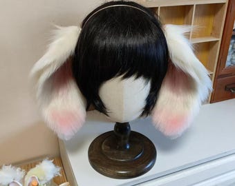 Kit de orejas y cola de conejo, conejo para cosplay, orejas de conejo esponjosas, cola de conejo adorable, piel sintética, personalizable.