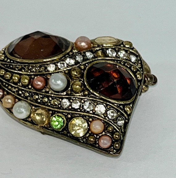 Boho Heart Statement Ring | Crystal, Rhinestone &… - image 3