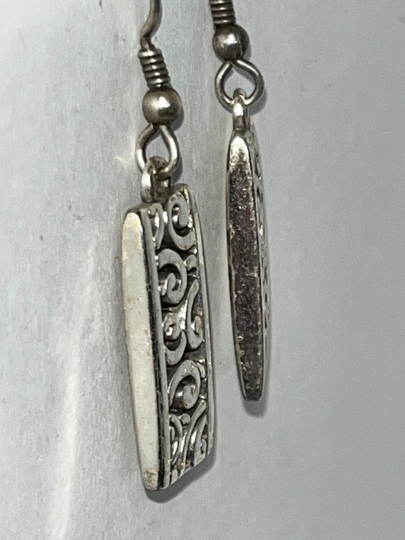 Brighton Silver Scroll Rectangle Drop Earrings - image 6