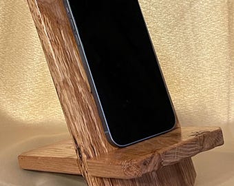 Wooden Phone Stand – Handmade Desk Accessory Gift for Office or Home