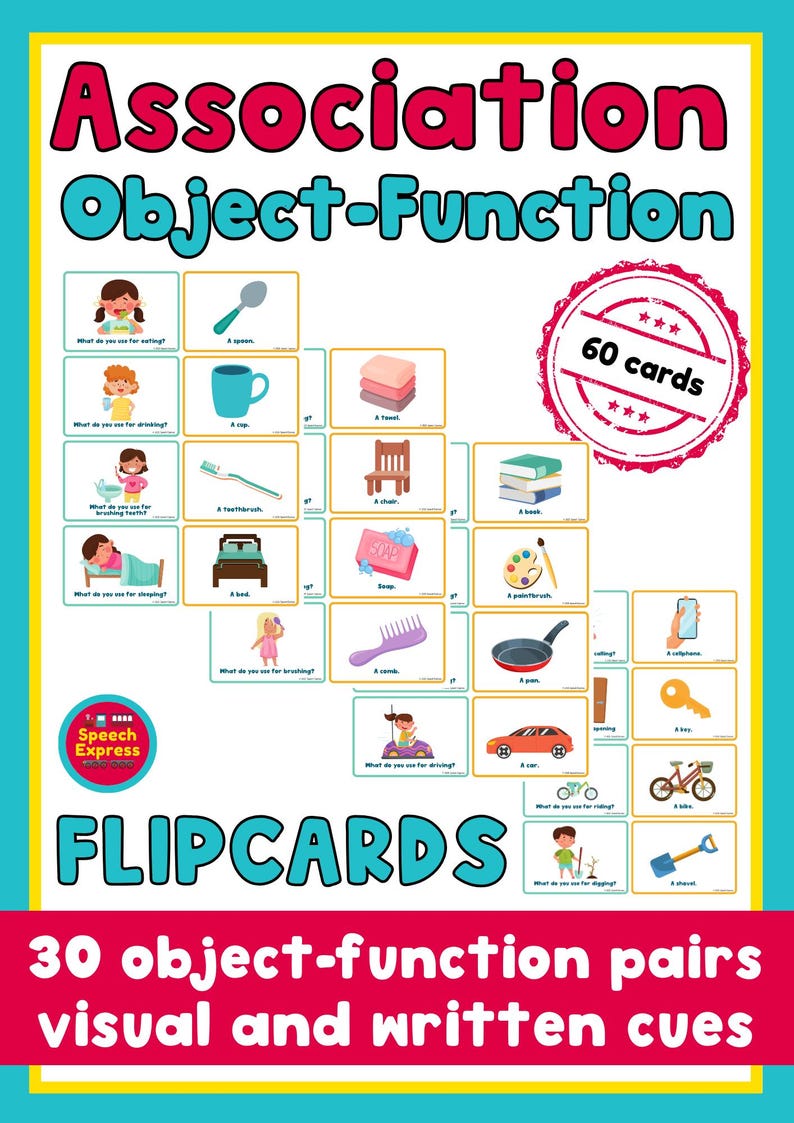 Object Function Printable Flip Cards | Associations | Speech Therapy - Etsy
