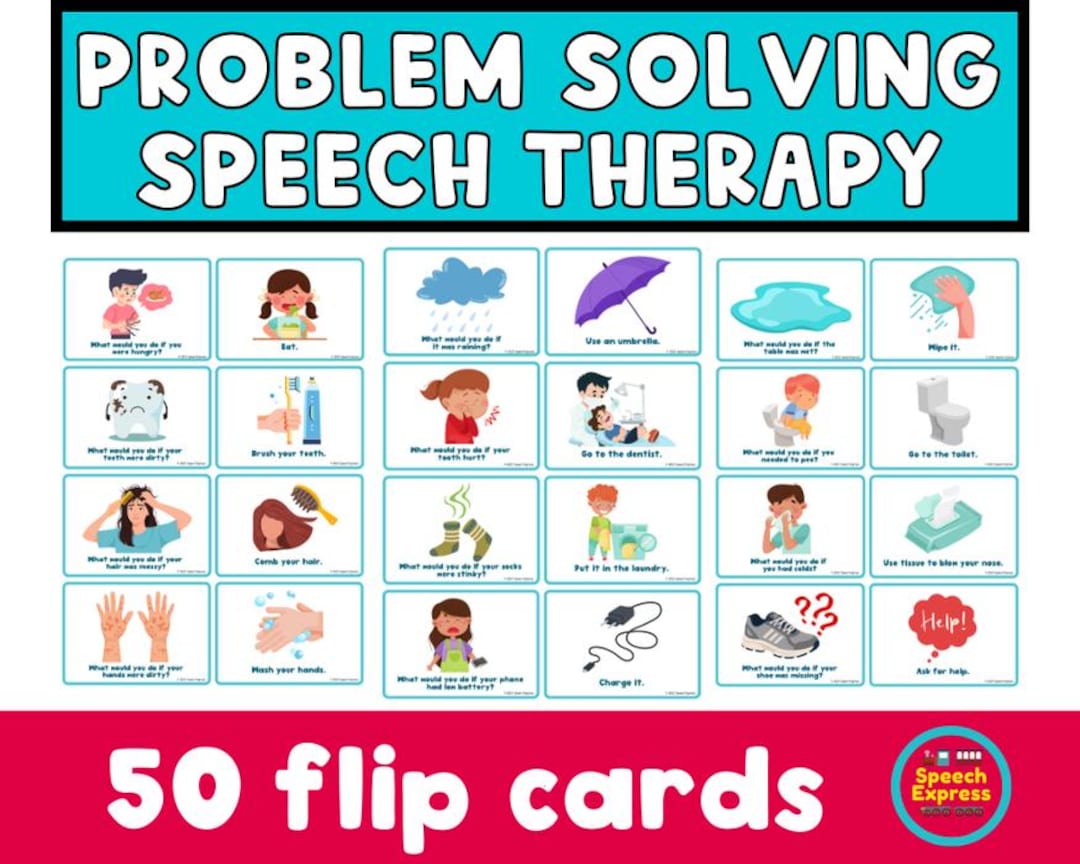 Problem Solving Printable Flip Cards | Low-prep Speech Therapy Resource ...