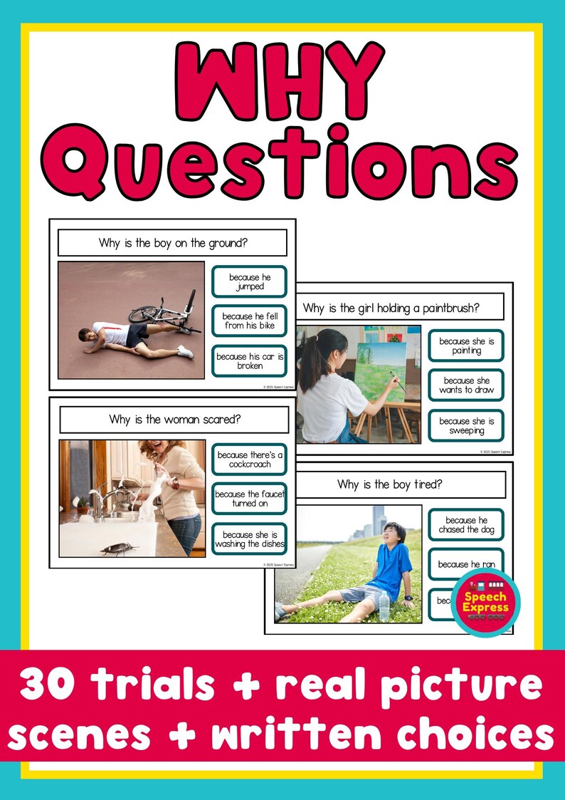 Why Questions Real Pictures No-prep Speech Therapy Printable - Etsy