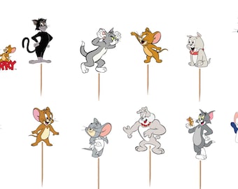 Tom and Jerry Cupcake Toppers 12pc, 24pc, 36pc