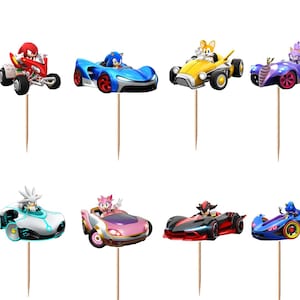 Sonic Racing Crossworlds Cupcake Toppers 12pc, 24pc, 36pc bild 1