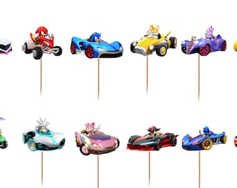 Sonic Racing Crossworlds Cupcake Toppers 12pc, 24pc, 36pc