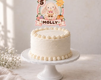 Personalized Jellycat Style Cake Topper, Name & Age