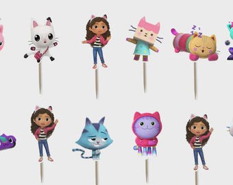 Gabby's Dollhouse Cupcake Toppers 12pc, 24pc, 36pc